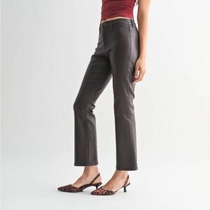 Just Black Denim Coated Espresso Slim Cropped Bootcut Jeans